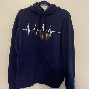 Port and Company Navy Blue Men's Sweater with Sloth Design